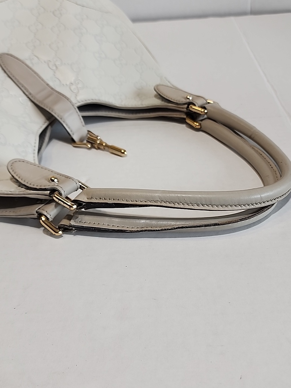 GUCCI Guccissima Vintage White Leather Jackie Bardot Shoulder Bag - Picture 15 of 15